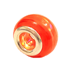 Orange Pandora Style Bead Charm - 14mm small