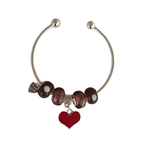 Ladies Solid Cuff Bangle in Dirty Purple- Valentines