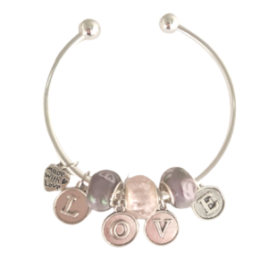 Kelzig Ladies Solid Open Cuff Bangle - Pink Valentines