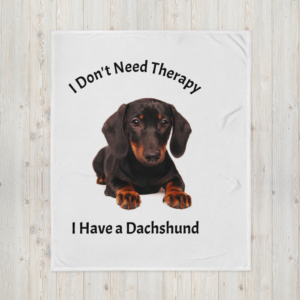 KelZig Dachshud Therapy Throw blanket